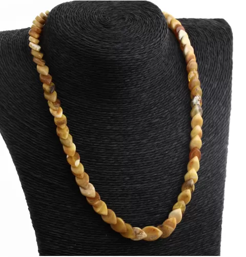 Egg Yolk Overlapping pieces Baltic amber necklace 46cm