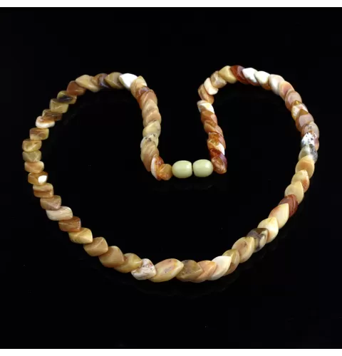 Egg Yolk Overlapping pieces Baltic amber necklace 46cm