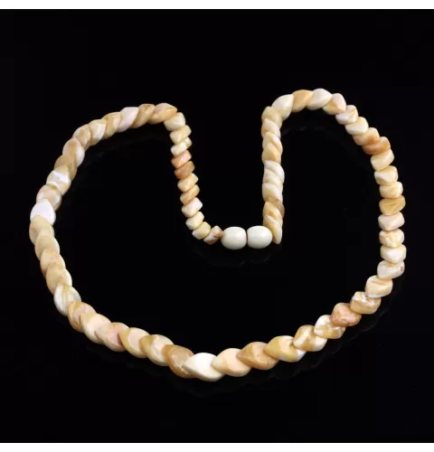 Egg Yolk Overlapping pieces Baltic amber necklace 46cm