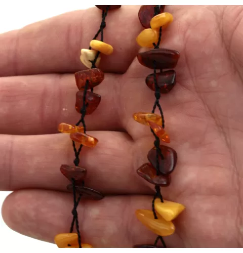Lacey Baltic Amber Knotted Necklace 47cm