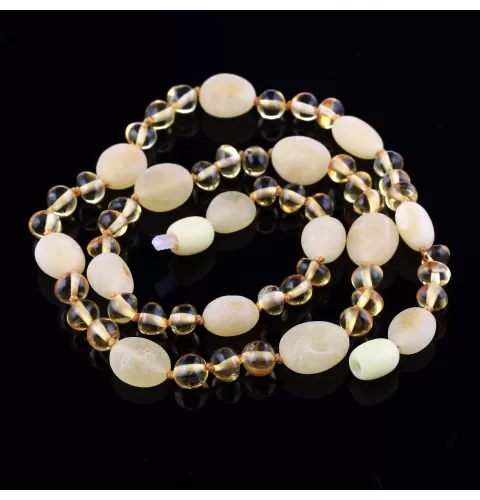 Composition Button beads Baltic amber necklace 47cm