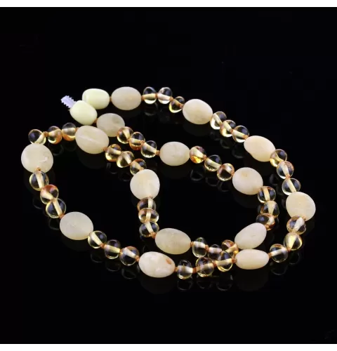 Composition Button beads Baltic amber necklace 47cm