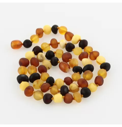 Raw Multi BAROQUE beads Baltic amber necklace 46cm
