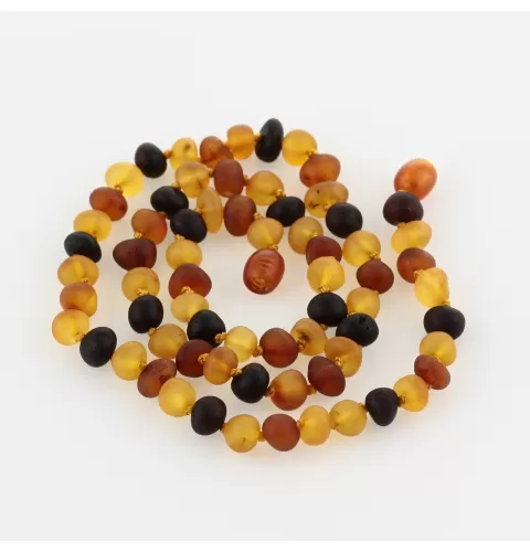 Raw Multi BAROQUE beads Baltic amber necklace 48cm