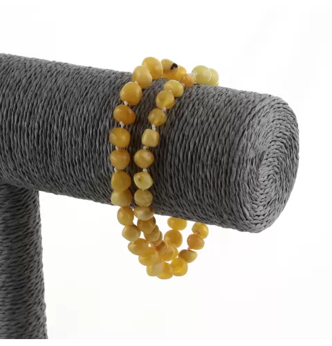 Butter BAROQUE beads Baltic amber necklace 46cm