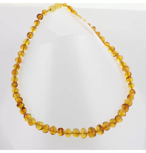 Honey BAROQUE Baltic amber necklace 45cm