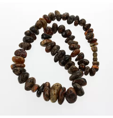 Large dark BAROQUE beads Baltic amber neclace 62cm