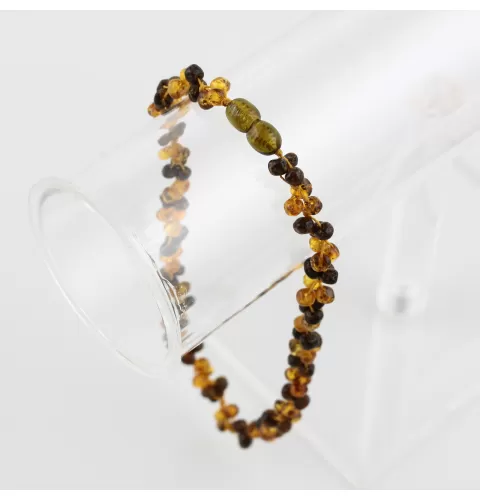 Multi-strand Baltic amber woven teething necklace 37cm