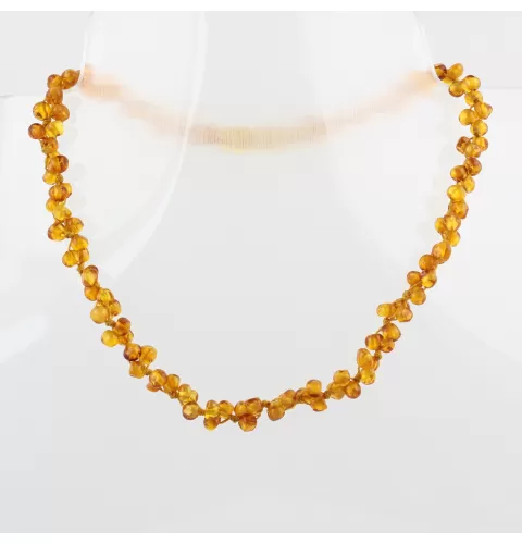 Multi-strand Baltic amber woven teething necklace 36cm