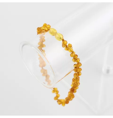 Multi-strand Baltic amber woven teething necklace 32cm