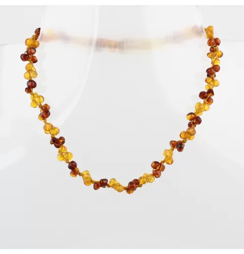 Multi-strand Baltic amber woven teething necklace 33cm