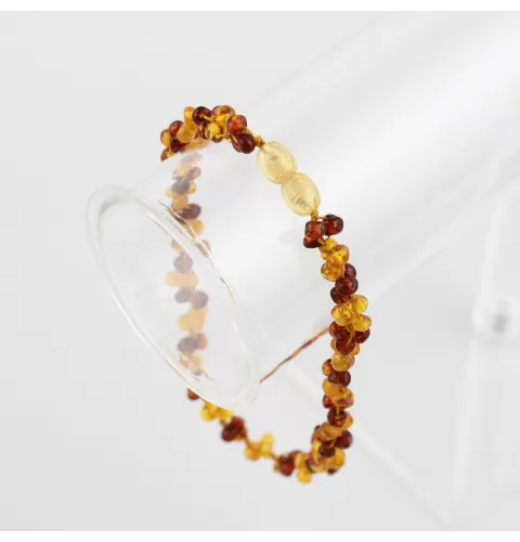 Multi-strand Baltic amber woven teething necklace 33cm