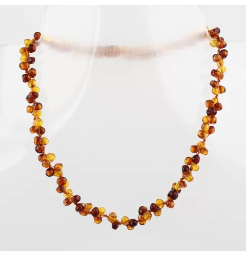 Multi-strand Baltic amber woven teething necklace 37cm