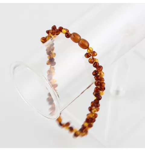 Multi-strand Baltic amber woven teething necklace 37cm