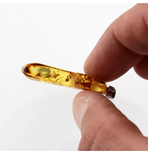 Honey Cross Baltic Amber Silver Pendant