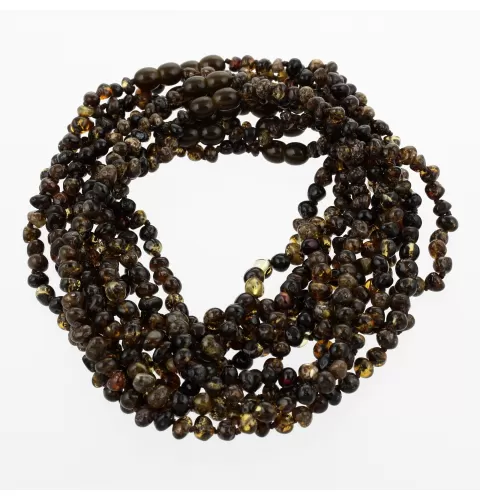10 Dark BAROQUE Children Baltic amber necklaces 36cm