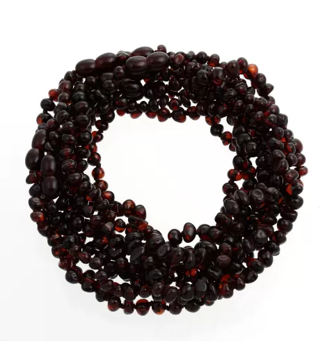 10 Ruby BAROQUE teething Baltic amber necklaces 28cm