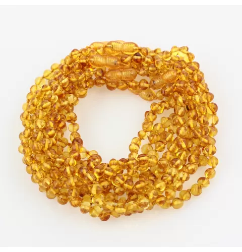 10 Honey BAROQUE Baby teething Baltic amber necklaces 28cm