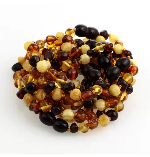 10 Multi BAROQUE Baltic amber teething bracelets 14cm