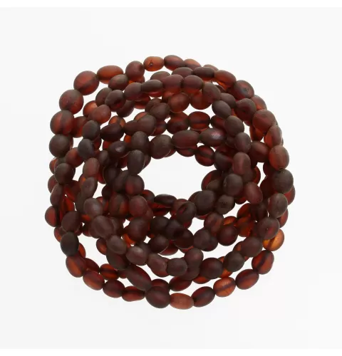 10 Raw Cognac BEANS Baltic amber adult stretchy bracelets 19cm
