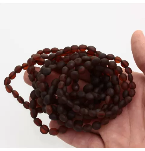 10 Raw Cognac BEANS Baltic amber adult stretchy bracelets 19cm