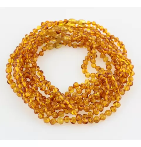 8 POP Honey BAROQUE Baltic amber teething necklaces 32cm