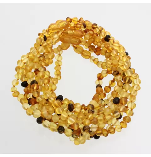 10 Raw Mix BAROQUE teething Baltic amber necklaces 28cm