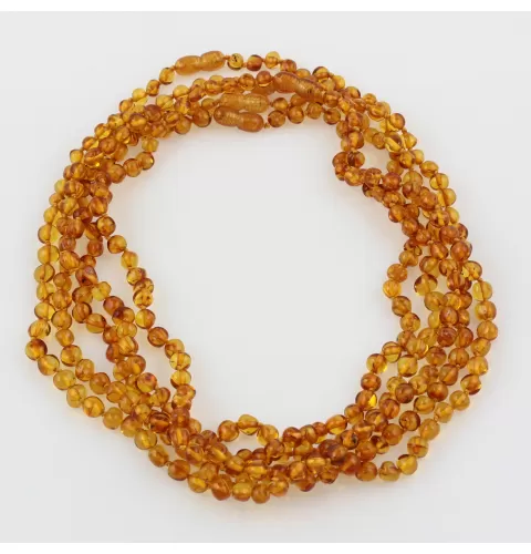 5 Honey BAROQUE Baltic amber adult necklaces 46cm