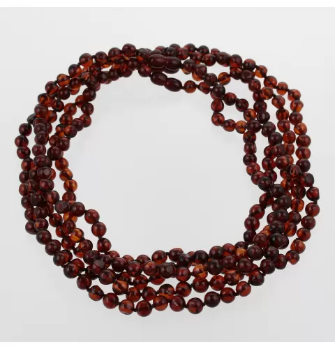 5 Cognac BAROQUE Baltic amber adult necklaces 46cm