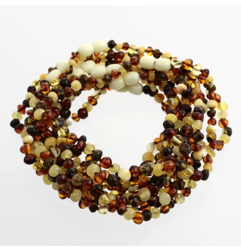 10 Mix BAROQUE teething Baltic amber necklaces 28cm