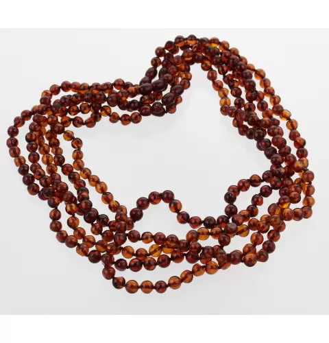 5 Cognac BAROQUE Baltic amber adult necklaces 55cm