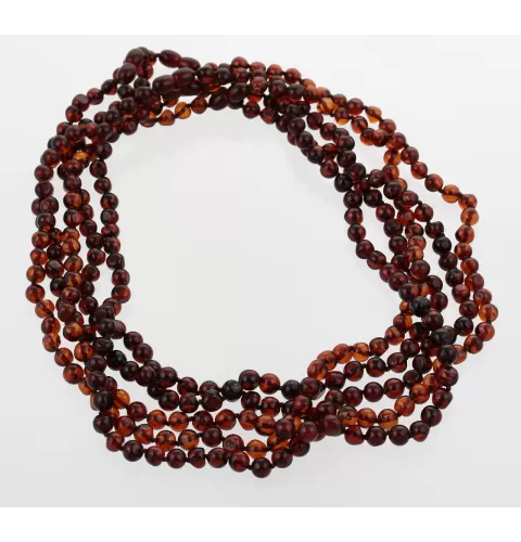 5 Cognac BAROQUE Baltic amber adult necklaces 55cm