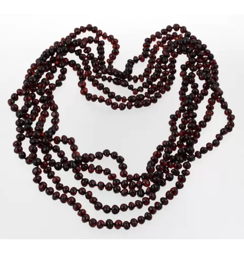 5 Cherry BAROQUE beads Baltic amber adult necklaces 65cm