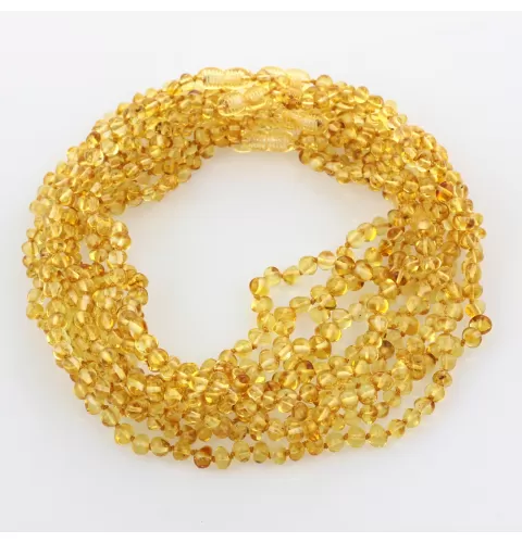 10 Lemon BAROQUE Baltic amber teething necklaces 38cm