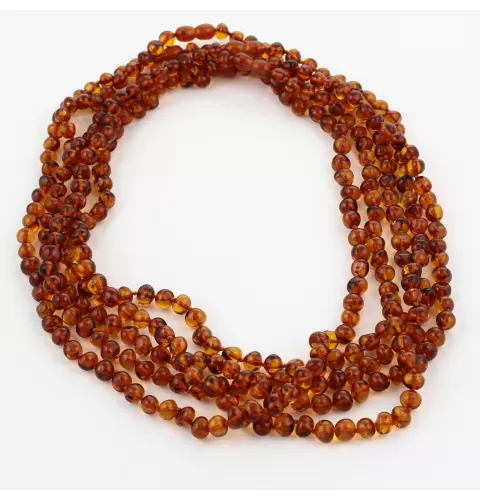 5 Cognac BAROQUE Baltic amber adult necklaces 55cm