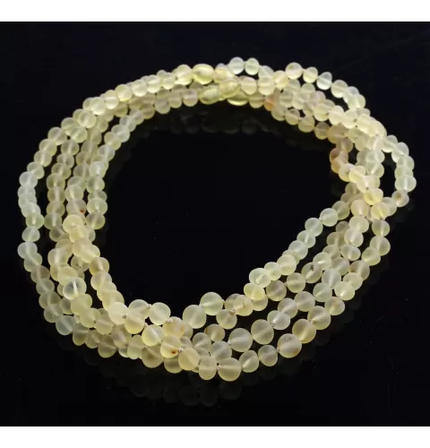4 Raw Lemon BAROQUE Baltic amber adult necklaces 45cm