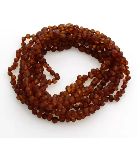 10 Raw Cognac BAROQUE Baltic amber teething necklaces 32cm