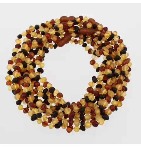 10 Raw Multi BAROQUE Baltic amber teething necklaces 32cm