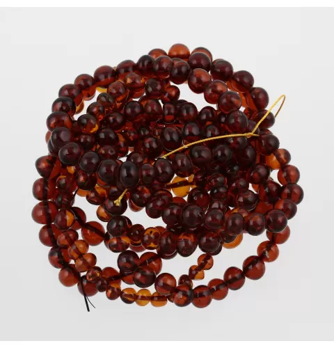 10 Big Cognac Stretch BAROQUE Baltic amber adult bracelets 21cm