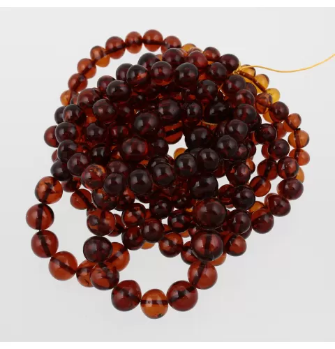 10 Big Cognac Stretch BAROQUE Baltic amber adult bracelets 21cm