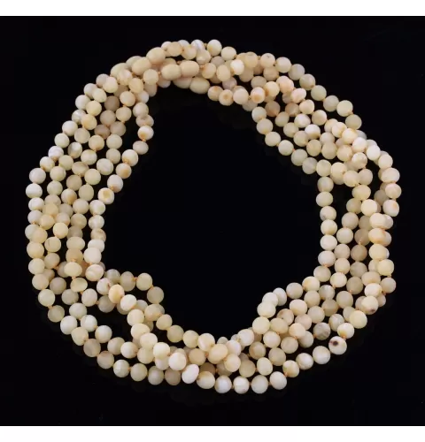 5 Raw Milk BAROQUE Baltic amber adult necklaces 46cm