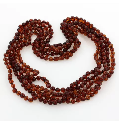 5 Cognac BAROQUE Baltic amber adult necklaces65cm