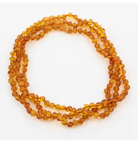 3 Honey BAROQUE Baltic amber adult necklaces 46cm
