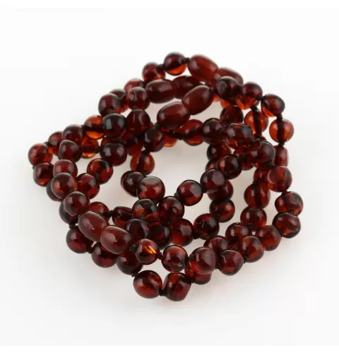 4 Cognac BAROQUE Baltic amber adult bracelets 19cm
