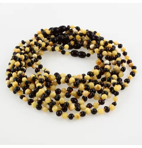 9 Multi BAROQUE Baltic amber teething necklaces 32cm