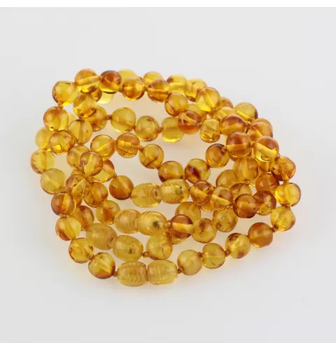 4 Honey BAROQUE Baltic amber adult bracelets 19cm