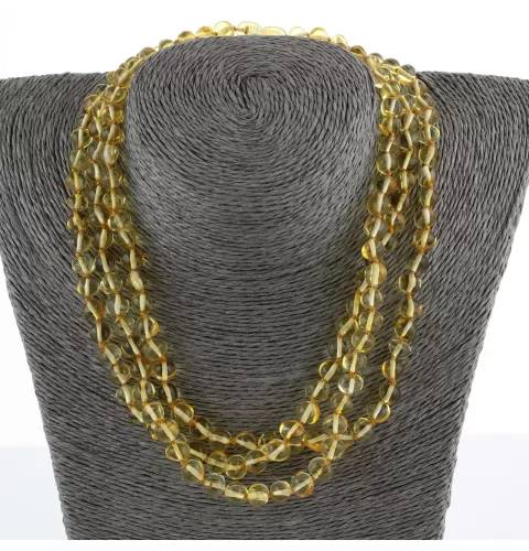 3 Lemon BAROQUE Baltic amber adult necklaces 46cm