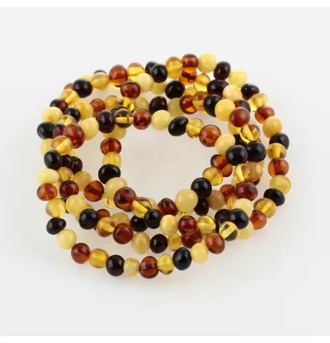 5 Multi Stretch BAROQUE Baltic amber adult bracelets 19cm