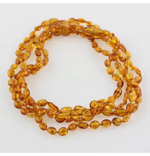 4 Honey BEANS Baltic amber teething necklaces 32cm