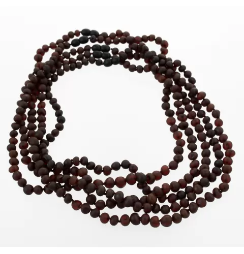 5 Raw Cherry BAROQUE Baltic amber adult necklaces 56cm